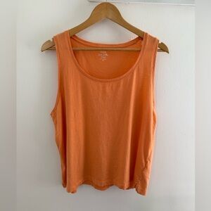 J.Crew Slub Cotton Tank Top XL – Orange Sleeveless Lightweight Summer Basic